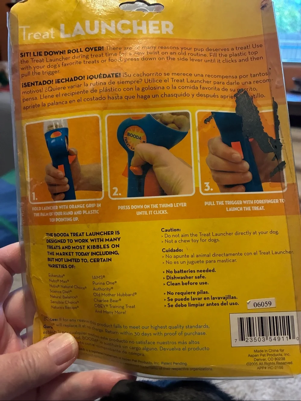 Booda Treat Launcher Dog Toy in Blue & Orange NWOT